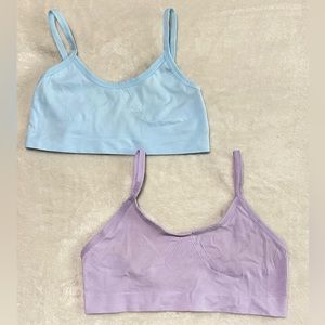 Med Blue and Purple Bralettes